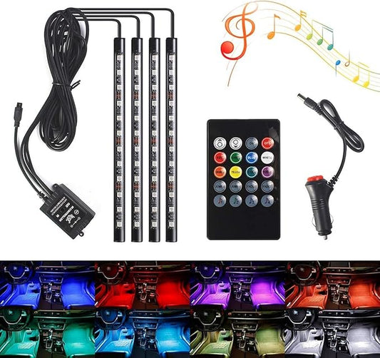 Car LED Strip Lights 48 LEDs 12V RGB Car Interior